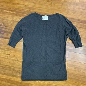 LOFT Lounge Tunic Top Women Size Medium Knit Sweater 3/4 Sleeve Pockets Cashmere